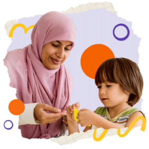 Celebrate Cultural Diversity with the Spark Guide - Collage-Educator-playing-with-young-boy-at-table