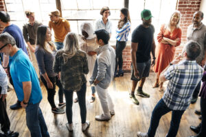 Group of diverse people in a workshop