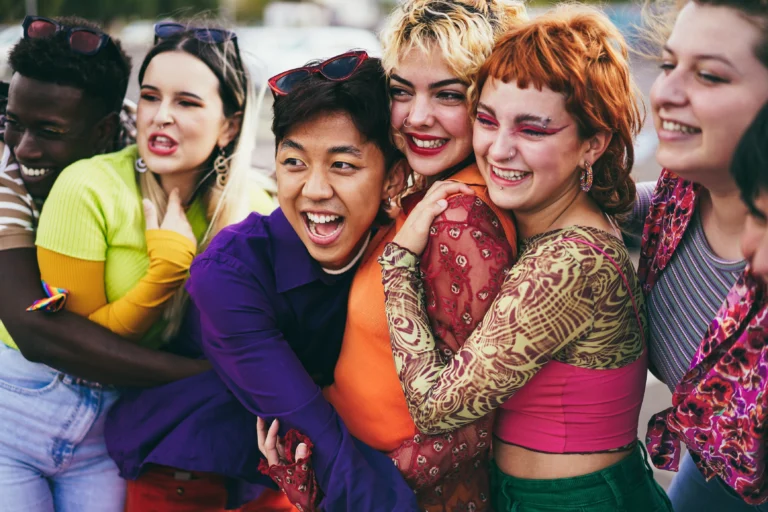 A group of happy gender-diverse youth. This image is being used for PolicyWise's supporting gender-diverse youth and their families webinar.
