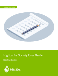 Cover of the Highbanks Society - REDCap Basics user guide