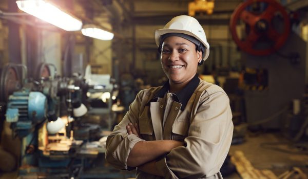 Confident Female Factory Worker